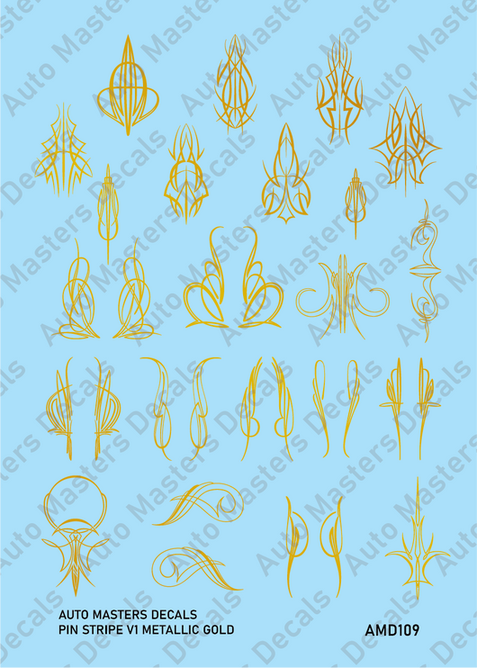 Auto Masters Decals Metallic Gold Pine Stripes