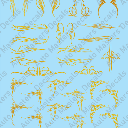 Auto Masters Decals Metallic Gold Pine Stripes V2