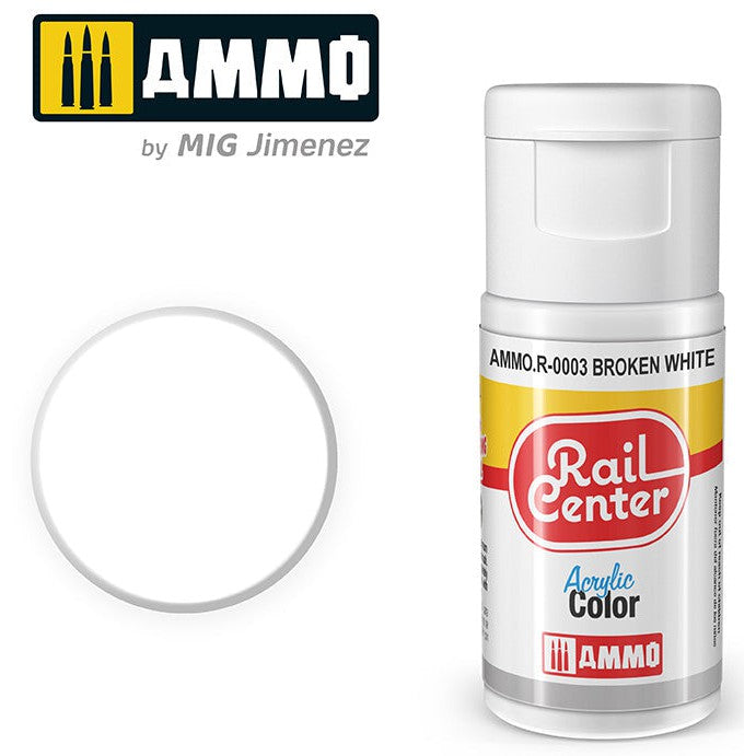 Ammo Mig Rail Center White (15ml)