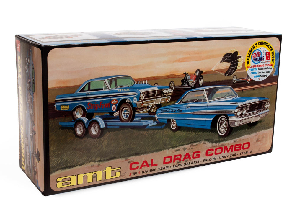 AMT Models 1/25 Ford Cal Drag Combo '64 Galaxie, Falcon Drag Car & Trailer