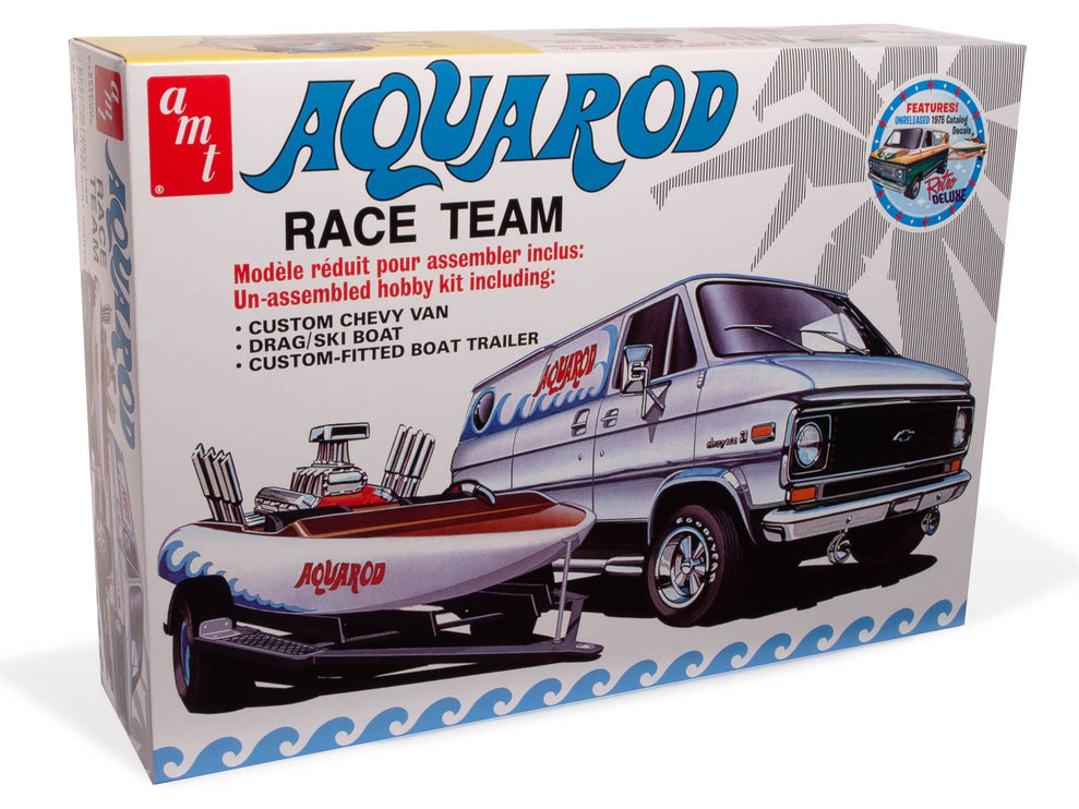 AMT Aqua Rod Race Team 1975 Chevy Van Race Boat & Trailer Skill