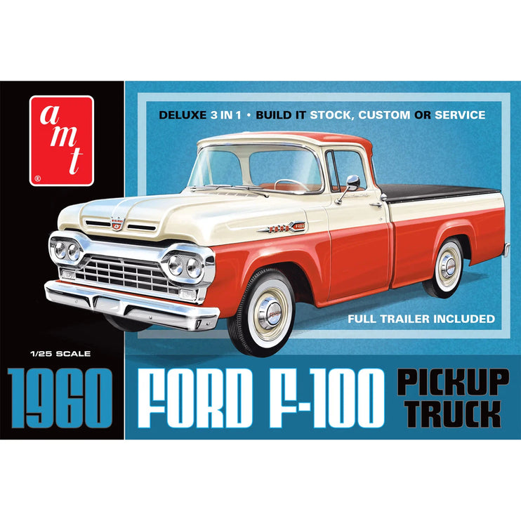 AMT 1960 Ford F-100 Pickup w/Trailer 1:25 Scale Model Kit