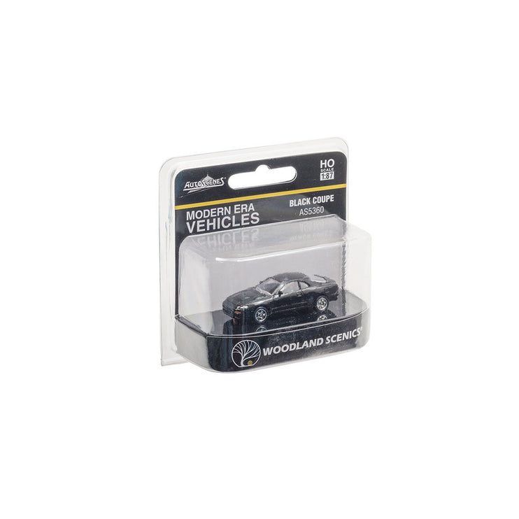 Woodland Scenics HO Scale Black Coupe Modern Era Vehicles