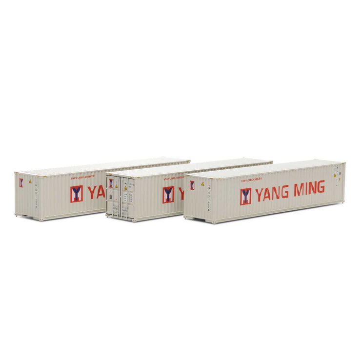 Athearn HO Scale 40' Corrugated Low Container, Yang Ming/New (3)