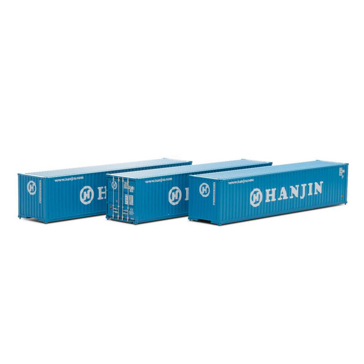 Athearn HO Scale Hanjin 40' Corrugated Low-Cube Container 3 Pack #1