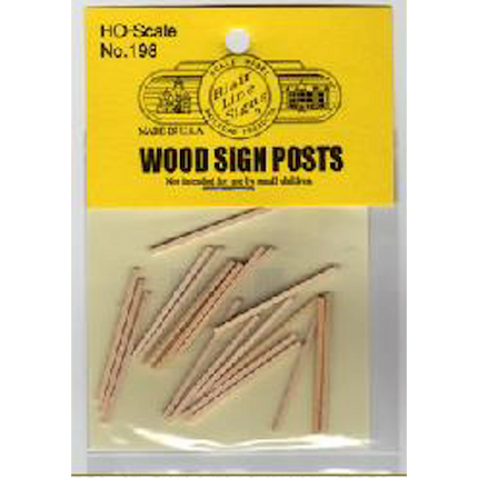 Blair Line 198 Wooden Sign Posts for Highway Signs (Sold Separately) HO Scale