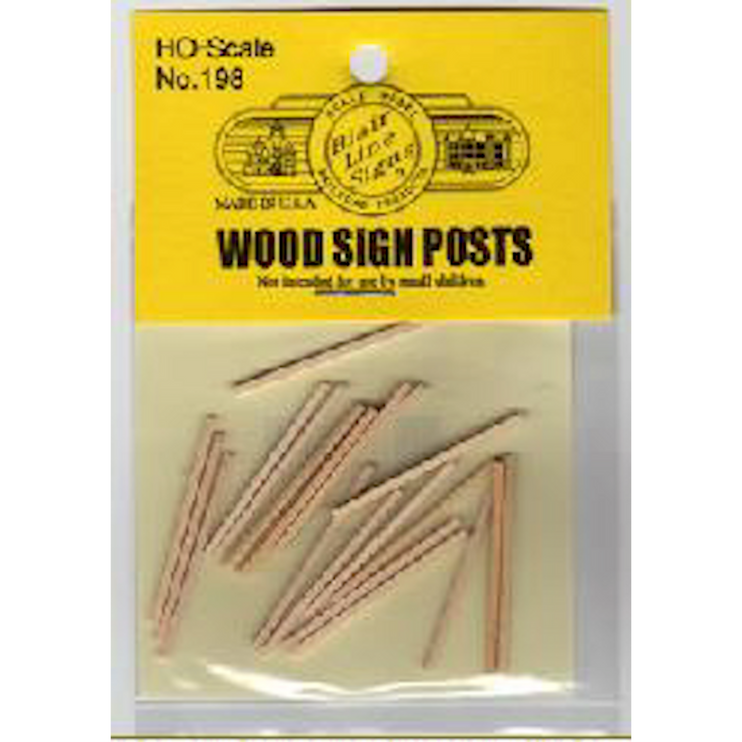 Blair Line 198 Wooden Sign Posts for Highway Signs (Sold Separately) HO Scale