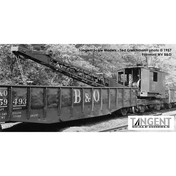 Tangent Baltimore & Ohio (B&O) “1957 O-59 Repaint” Bethlehem 70-Ton Riveted Drop-End Gondola #259539