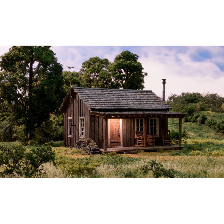 Woodland Scenics N Scale Rustic Cabin (Lit) Built and Ready