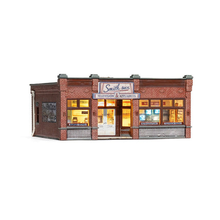 Woodland Scenics N Scale Smith Brothers TV & Appliance Store Built and Ready