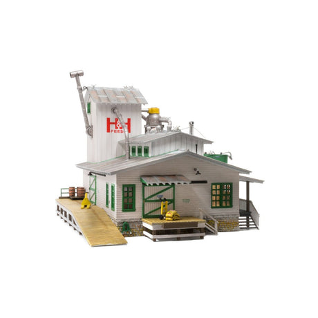 Woodland Scenics HO Scale  H&H Feed Mill Built and Ready