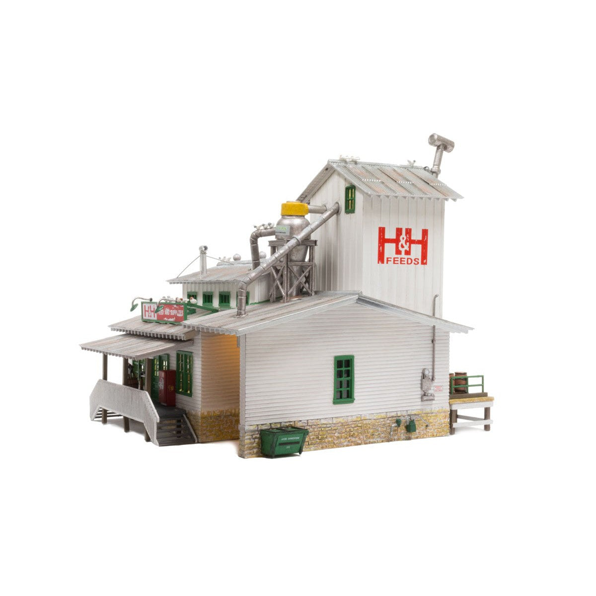 Woodland Scenics HO Scale  H&H Feed Mill Built and Ready