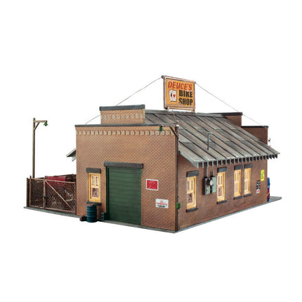 Woodland Scenics O Scale Deuce's Cycle Shop Built and Ready