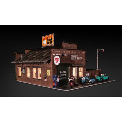 Woodland Scenics O Scale Deuce's Cycle Shop Built and Ready