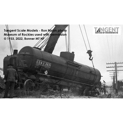 Tangent CONX “Continental Oil 1923+ Lease” GATC 1917-design 8000 Gallon Tank Car #2631