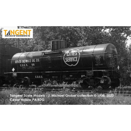 Tangent CSOX “Cities Service Oil (Penn)” 1937+ GATC 1917-design 8000 Gallon Tank Car #74