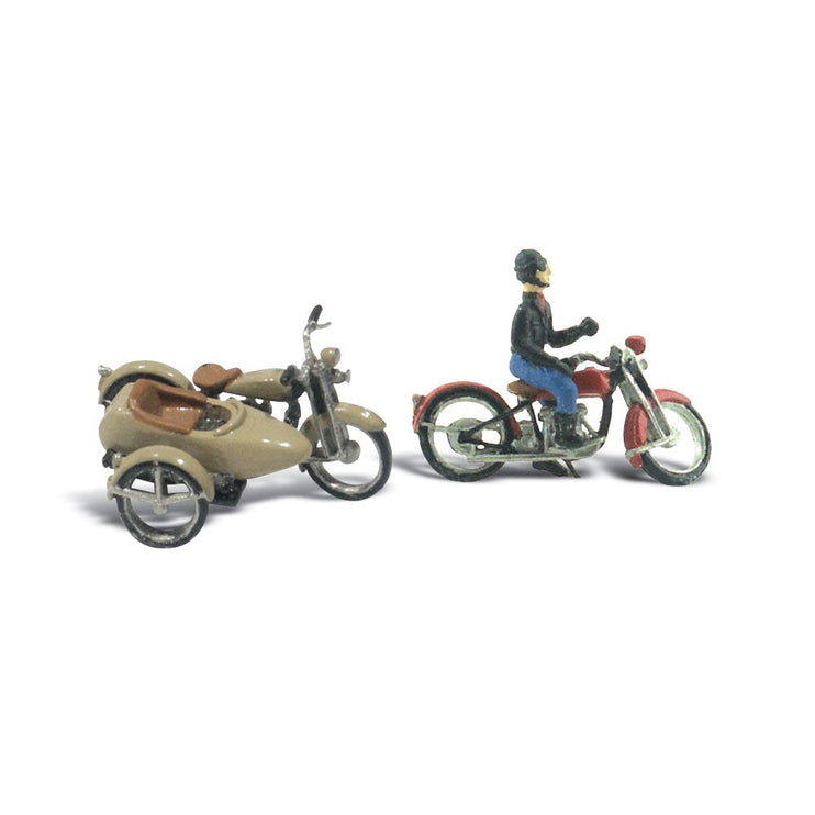 Woodland Scenics HO Scale Motorcycles & Sidecar Scenic Details