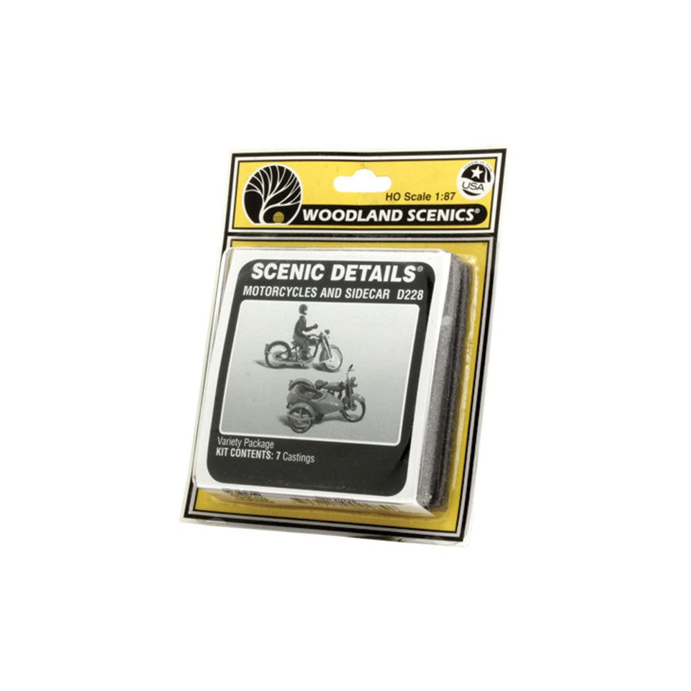 Woodland Scenics HO Scale Motorcycles & Sidecar Scenic Details