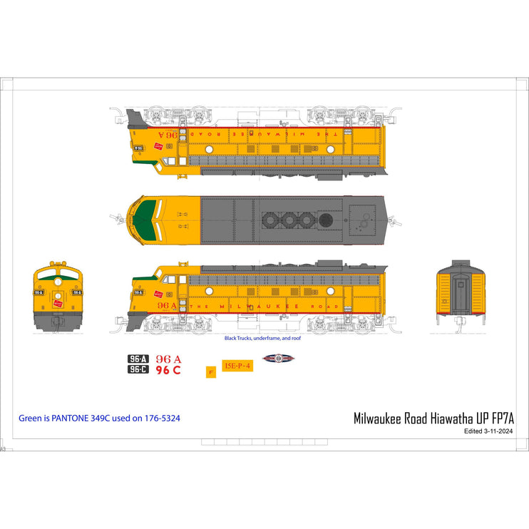 Kato N Scale Milwaukee Road FP7A 96A F7B 96B Post 1955 Scheme