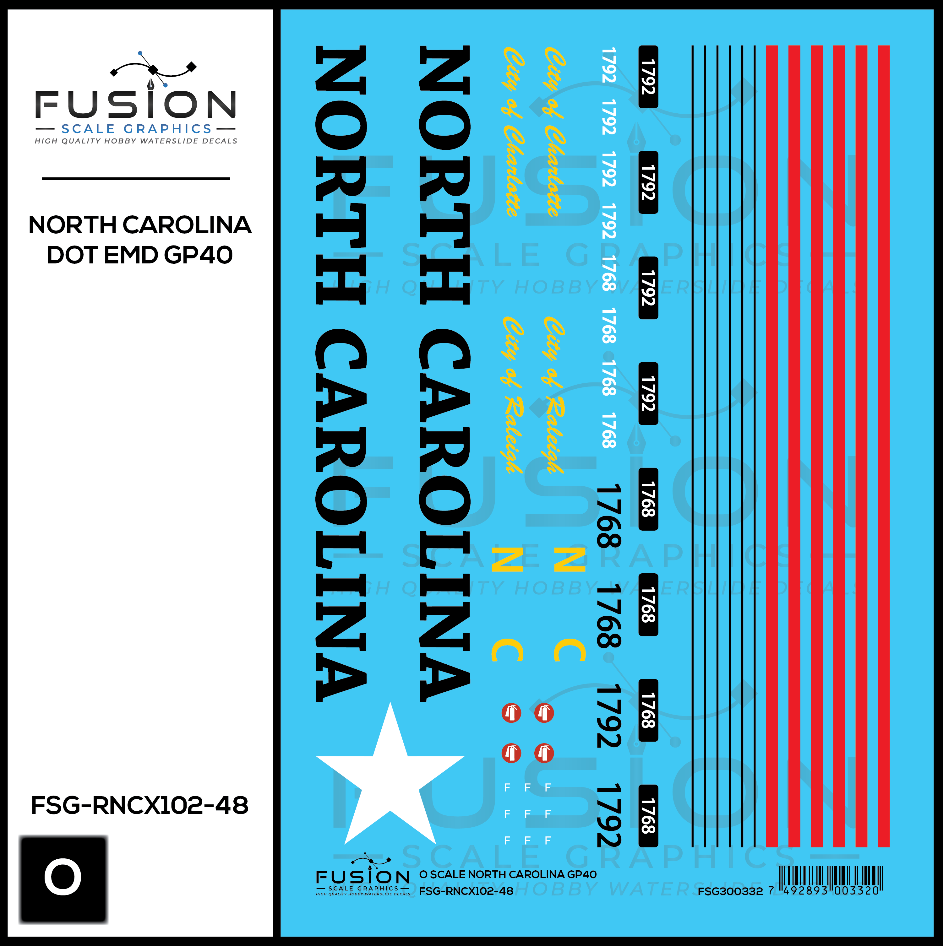 O Scale North Carolina DOT EMD GP40 Locomotive Decal Set – Fusion Scale ...