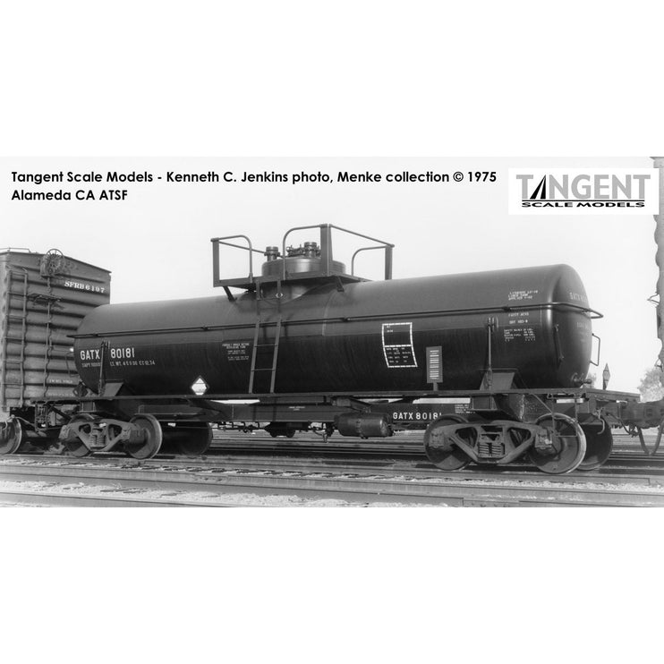 Tangent GATX “Black Lease 12-1974+” GATC 1957-design 8000 Gal. Welded Tank Car #80178