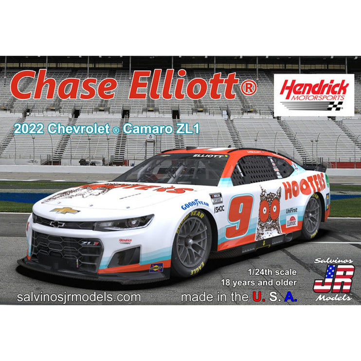 Salvinos JR Models Hendrick Motorsports 2022 Chevrolet Camaro Chase Elliott #9 Hooters Livery