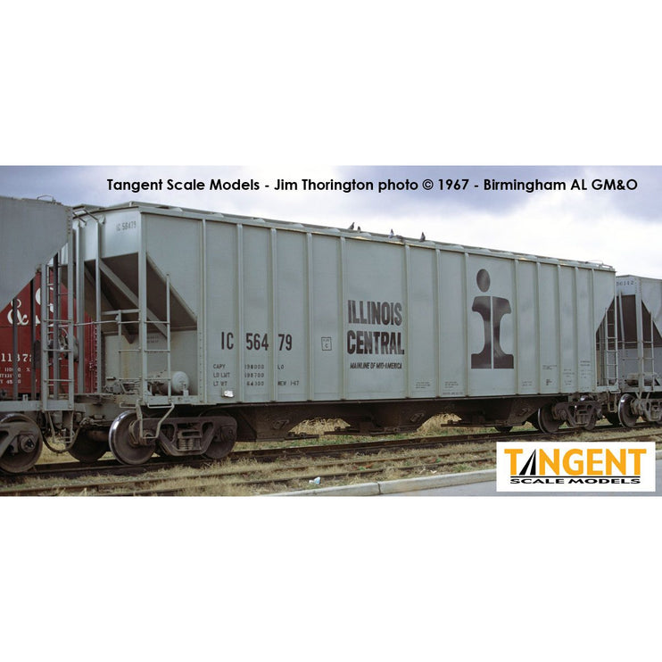 Tangent Illinois Central (IC) "Delivery Gray 1-1967" General American 4700 Covered Hopper System #56479