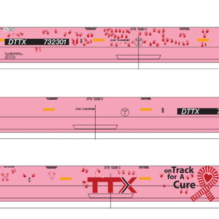 InterMountain TTX (DTTX) Track for a Cure Gunderson Maxi IV Stack Late articulated 3 unit Well Car 732301