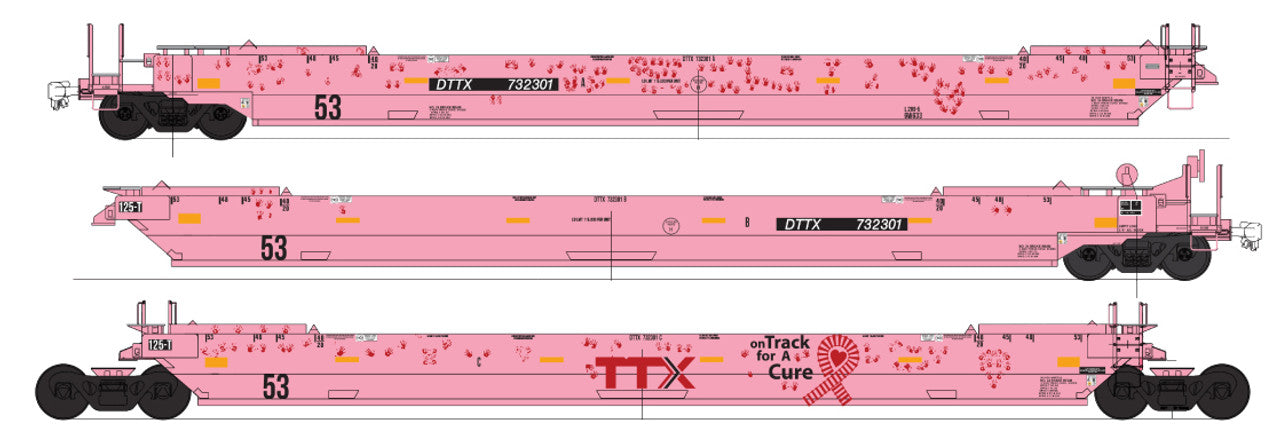 InterMountain TTX (DTTX) Track for a Cure Gunderson Maxi IV Stack Late articulated 3 unit Well Car 732301