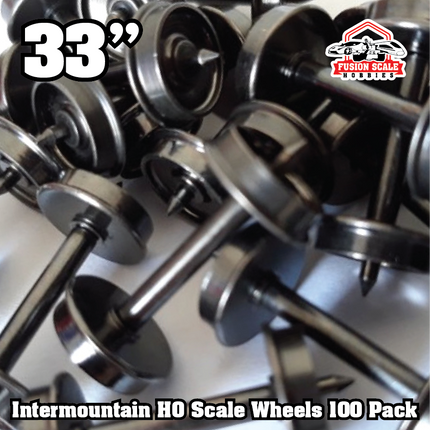 Intermountain HO Scale 33" Nickel Silver Brass Insulated Wheelsets .110" Tread Width Bulk Pack 100 Axle Box 40055