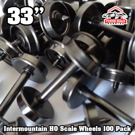 Intermountain HO Scale 33" Nickel Silver Brass Insulated Wheelsets .110" Tread Width Bulk Pack 100 Axle Box 40055