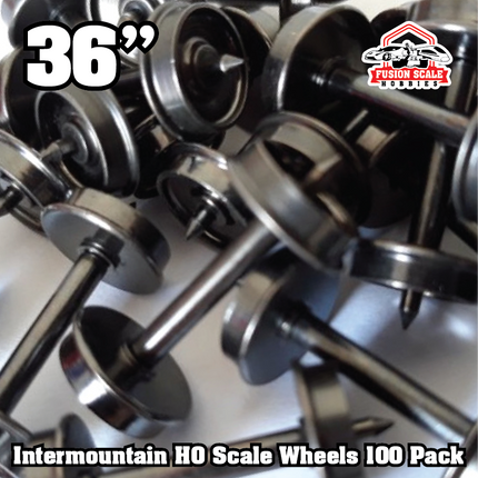 Intermountain HO Scale 36" Nickel Silver Brass Insulated Wheelsets .110" Tread Width Bulk Pack 100 Axle Box 40056