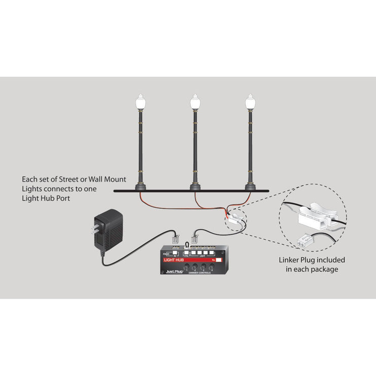 Woodland Scenics HO Scale Just Plug Concrete Lamp Street LIghts