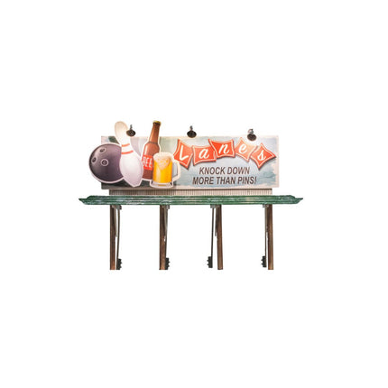 Woodland Scenics HO Scale Billboard Lanes Bowling & Bar