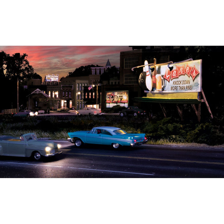 Woodland Scenics HO Scale Billboard Lanes Bowling & Bar