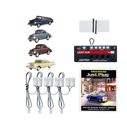 Woodland Scenics HO Scale Just Plug Cruising Vehicle Value Pack | Fusion Scale Hobbies