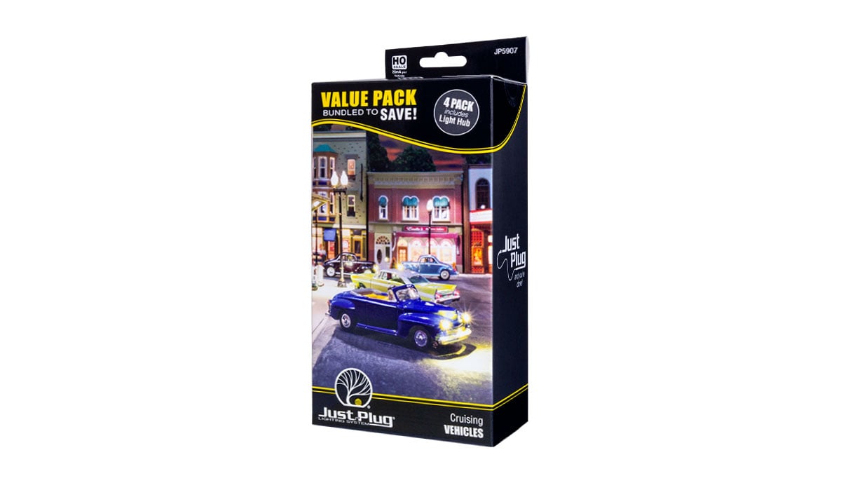 Woodland Scenics HO Scale Just Plug Cruising Vehicle Value Pack | Fusion Scale Hobbies