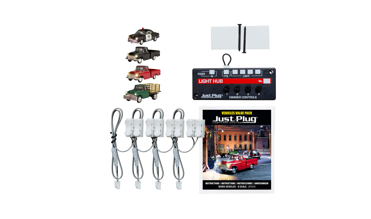 Woodland Scenics N Scale Just Plug Work Vehicle Value Pack | Fusion Scale Hobbies