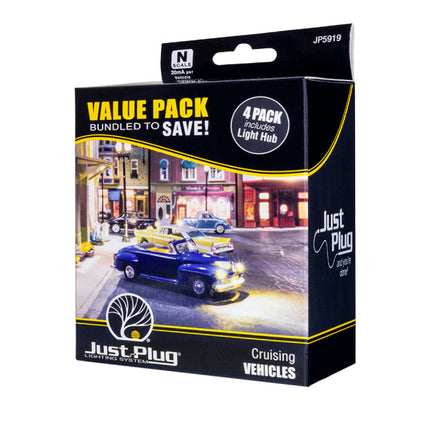 Woodland Scenics N Scale Just Plug Cruising Vehicle Value Pack | Fusion Scale Hobbies