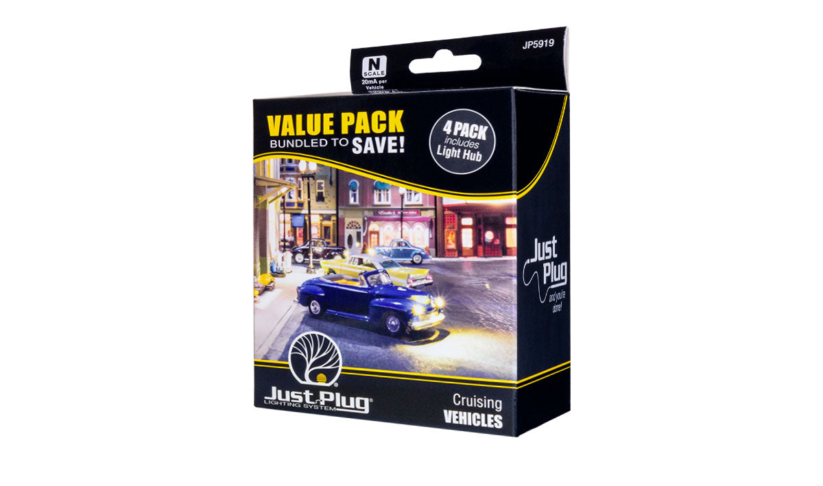 Woodland Scenics N Scale Just Plug Cruising Vehicle Value Pack | Fusion Scale Hobbies