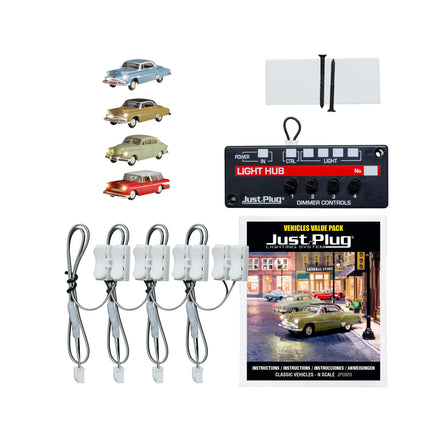 Woodland Scenics N Scale Just Plug Classic Vehicle Value Pack | Fusion Scale Hobbies