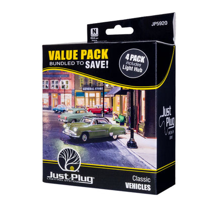 Woodland Scenics N Scale Just Plug Classic Vehicle Value Pack | Fusion Scale Hobbies