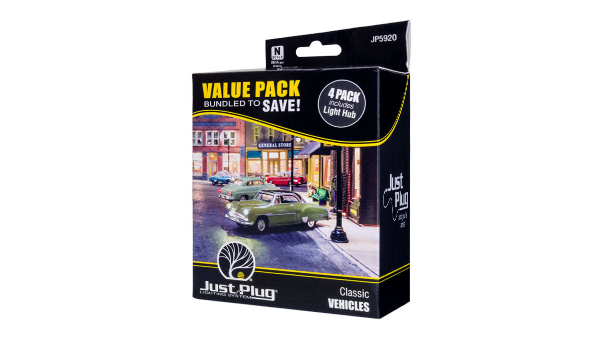 Woodland Scenics N Scale Just Plug Classic Vehicle Value Pack | Fusion Scale Hobbies