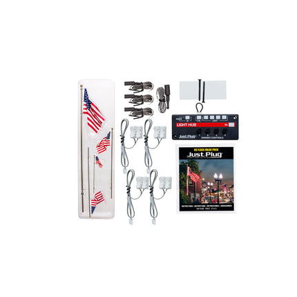 Woodland Scenics Flag Pole with Spotlight Value Pack | Fusion Scale Hobbies