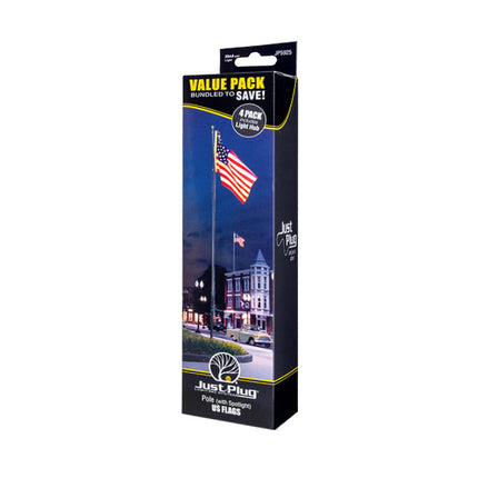 Woodland Scenics Flag Pole with Spotlight Value Pack | Fusion Scale Hobbies