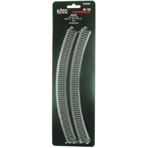 Kato N Scale Unitrack 13-3/4" Radius Curve 45-Degree (4) 20132