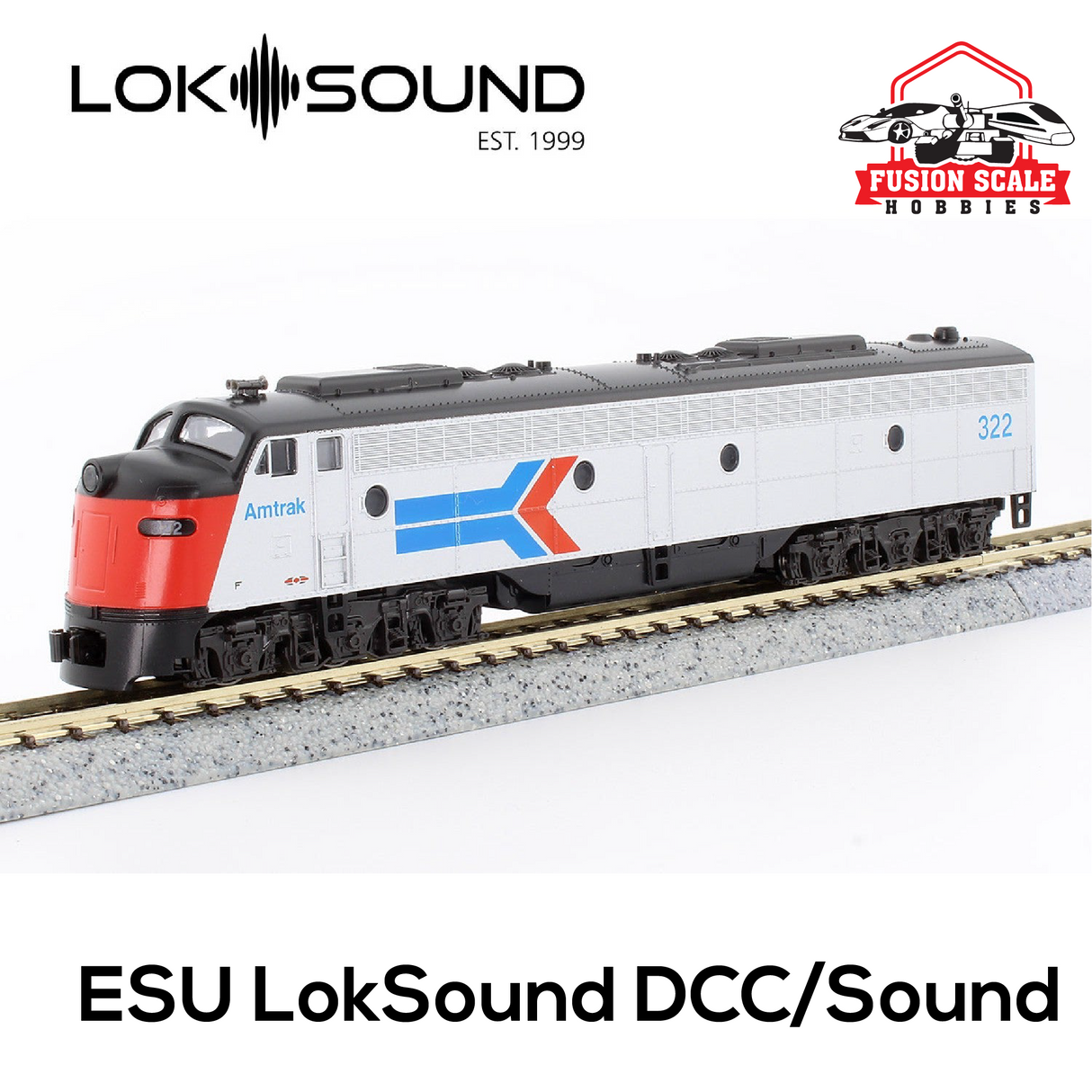 Kato N Scale E8A Diesel Amtrak Phase I #322 DCC with ESU LokSound