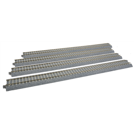 Kato HO Scale 369mm (14-1/2'') Concrete Tie Straight Track 4 Pack