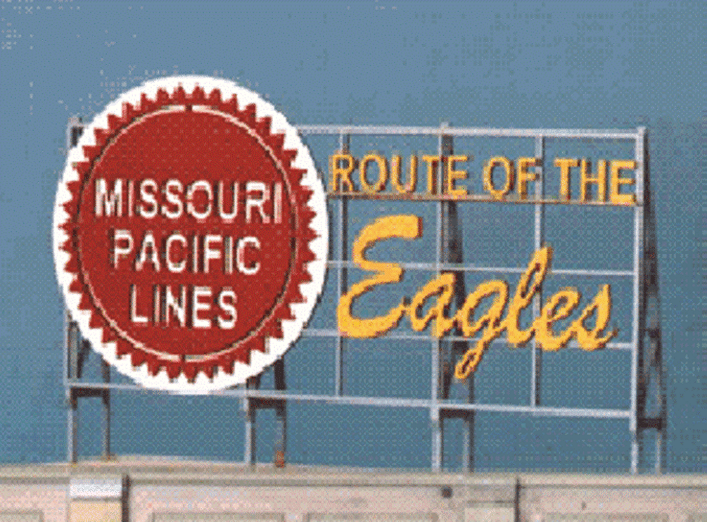 Blair Line 1530 Laser-Cut Wood Billboards - Small for Z N & HO Missouri Pacific Lines "Route Of The Eagles" 2.50" Wide x 1.50" Tall A Scale