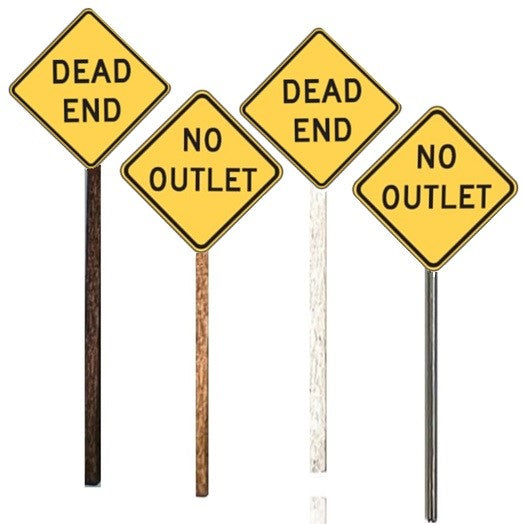 0 Scale Signs O Scale - No Outlet OR Dead End Signs - 2 Pack – Fusion Scale Hobbies